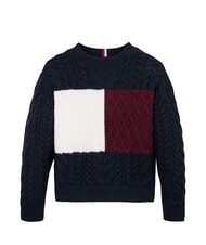 TOMMY HILFIGER TH KIDS Pulover cu guler rotund cerul deșertului - Pulovere pentru copii - 3