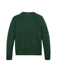 TOMMY HILFIGER TH KIDS Pulover cu guler rotund verde ornamental - Pulovere pentru copii - 3