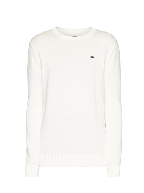 TH JEANS  Guler rotund din bumbac alb antic - Pulovere pentru bărbați