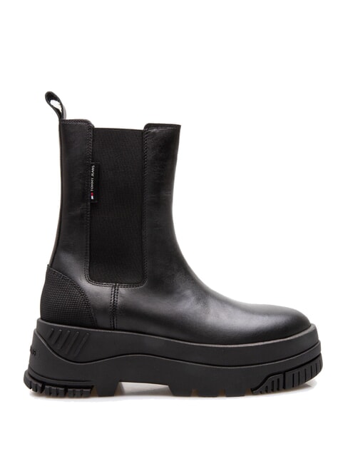 TH JEANS  Ghete &icirc;nalte din piele negru - Pantofi femei