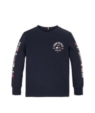TOMMY HILFIGER TH KIDS Tricou cu m&acirc;necă lungă din bumbac cerul deșertului - Tricou copil - 3