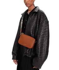 COCCINELLE TEBE Geanta de umar din piele texturata coniac - Genți femei - 4