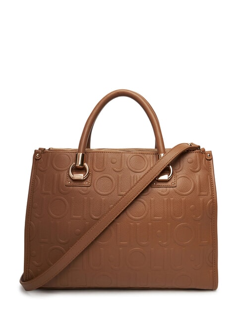 MANHATTAN Geantă medie tip ghiozdan cu logo piele de căprioară - Genți femei