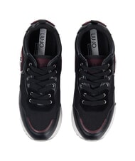 LIUJO MAXI WONDER 01 Teniși din piele și plasă negru/cărămiziu - Pantofi femei - 4