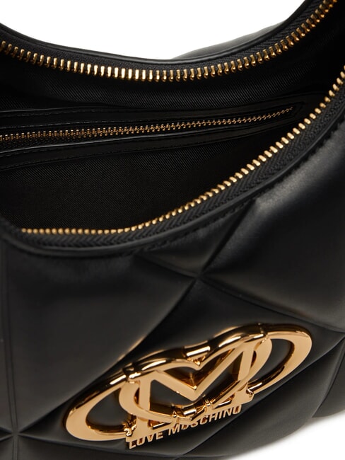 EMBOSSED Geantă de umăr hobo negru - Genți femei