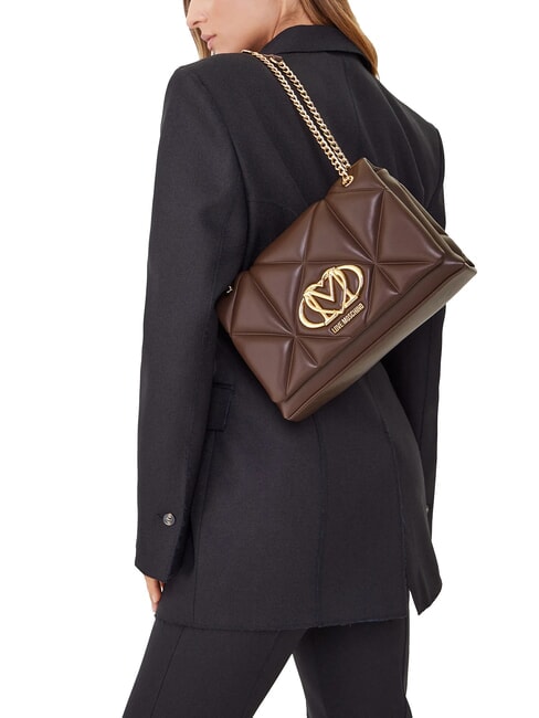 EMBOSSED Geantă de umăr / geantă crossbody ciocolată - Genți femei