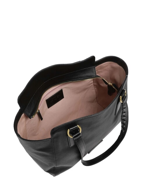 INES Geantă de cumpărături din piele Negru de aur - Genți femei