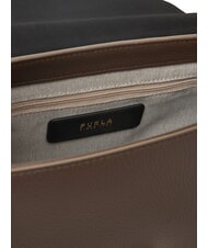 FURLA LOTUS Geantă din piele cu curea de umăr cu logo tonuri de mahon/mahon - Genți femei - 4