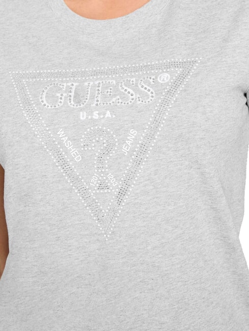 SS CN KRYSTAL TRIANGLE Tricou cu m&acirc;necă scurtă, cu ținte și strasuri gri melange deschis m - tricou