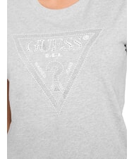 GUESS SS CN KRYSTAL TRIANGLE Tricou cu m&acirc;necă scurtă, cu ținte și strasuri gri melange deschis m - tricou - 3