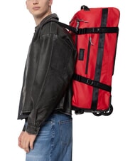 EASTPAK DUFFEL PACK WHEEL M Trolley geantă de voiaj medie, hidrofugă prelată roșie - Trolere semirigide - 5