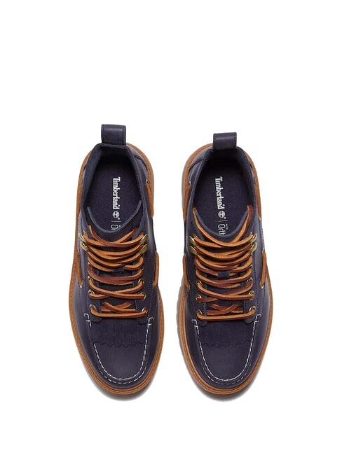 STONE STREET  Botine din piele cu pană albastru &icirc;nchis, fibră integrală - Pantofi femei