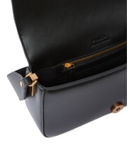 PINKO LOVE ONE SLOUCHY Geantă de umăr mini din piele aur negru-vechi - Genți femei - 3