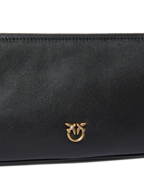 HALF MOON Geantă mică de umăr din piele aur negru-vechi - Genți femei