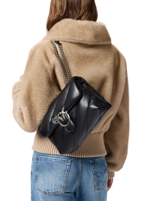 CLASSIC LOVE PUFF Geanta din piele Nappa negru-argint vechi - Genți femei