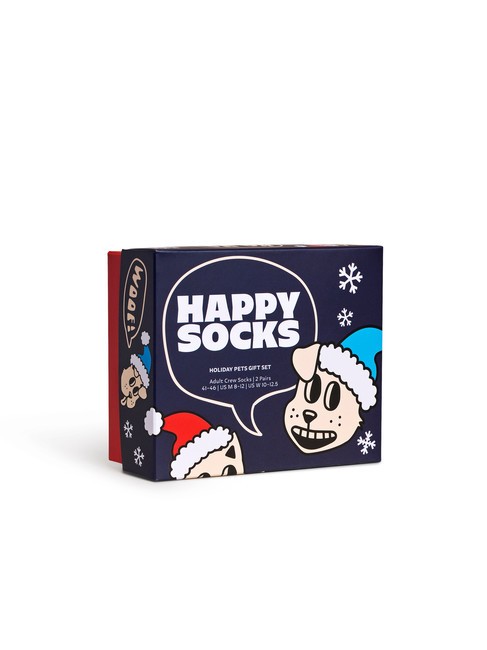 HOLIDAY CAT&DOG Set cadou de 2 perechi de șosete albastru - Șosete pentru bărbați