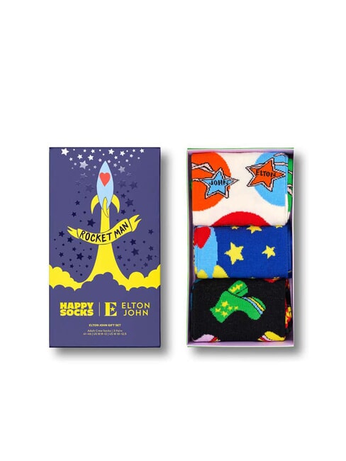 ELTON JOHN Set cadou de 3 perechi de șosete negru - Șosete pentru bărbați