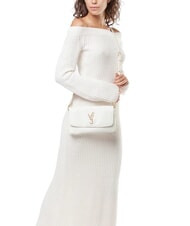 V73 LOUISE Geantă de umăr medie cu mâner din lanț ecru - Genți femei - 5