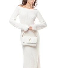 V73 LOUISE Geantă de umăr medie cu mâner din lanț ecru - Genți femei - 6