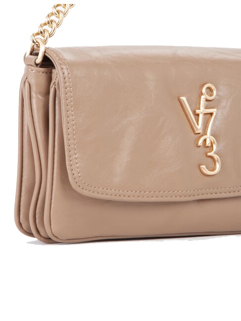 LOUISE Geantă de umăr medie cu mâner din lanț taupe - Genți femei