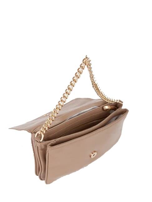 LOUISE Geantă de umăr medie cu mâner din lanț taupe - Genți femei