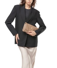 V73 LOUISE Geantă de umăr medie cu mâner din lanț taupe - Genți femei - 6