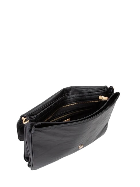 LOUISE Geantă de umăr mare cu mâner din lanț negru - Genți femei