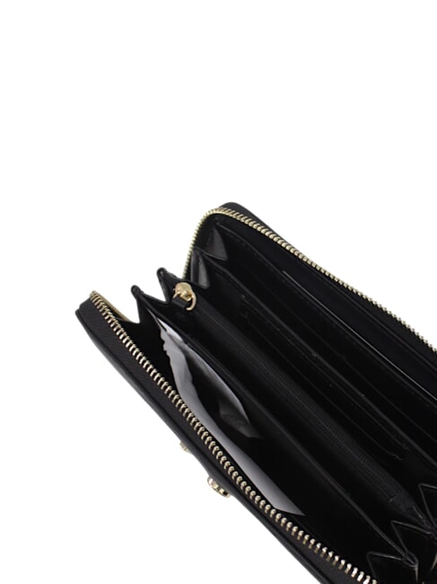 LOUISE Portofel mare cu fermoar negru - Portofele femei