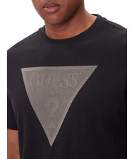 GUESS TRIANGLE LOGO Tricou cu m&acirc;necă scurtă, croială regulată jetbla - tricou - 3