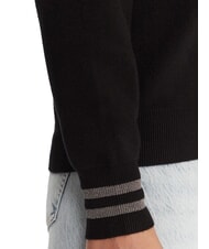 GUESS SILVIE LOGO Pulover cu guler rotund și strasuri jetbla - Pulovere pentru femei - 4