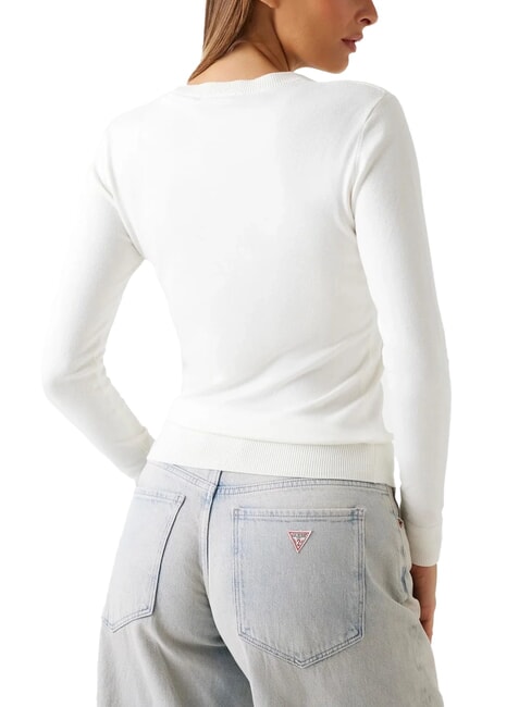 REYNA LOGO Pulover cu guler rotund și aplicații cremwhi - Pulovere pentru femei