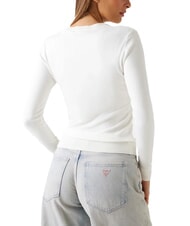 GUESS REYNA LOGO Pulover cu guler rotund și aplicații cremwhi - Pulovere pentru femei - 2