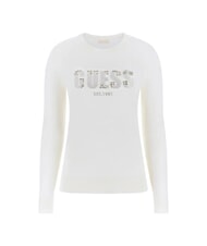 GUESS REYNA LOGO Pulover cu guler rotund și aplicații cremwhi - Pulovere pentru femei - 5