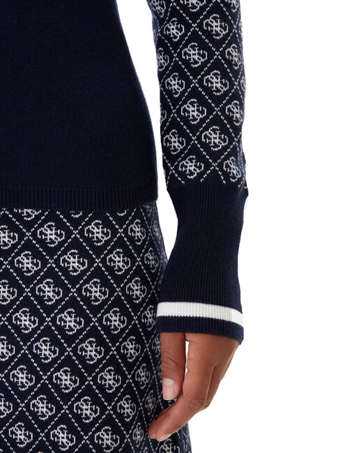 MOCK NECK AUBREY 4G Pulover slim fit 4g albastru și crem - Pulovere pentru femei