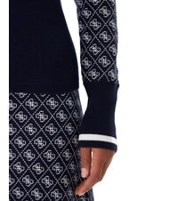 GUESS MOCK NECK AUBREY 4G Pulover slim fit 4g albastru și crem - Pulovere pentru femei - 4