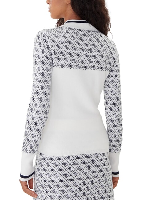 MOCK NECK AUBREY 4G Pulover slim fit 4g cremă și albastru - Pulovere pentru femei
