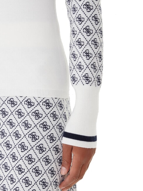 MOCK NECK AUBREY 4G Pulover slim fit 4g cremă și albastru - Pulovere pentru femei