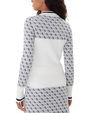 GUESS MOCK NECK AUBREY 4G Pulover slim fit 4g cremă și albastru - Pulovere pentru femei - 2