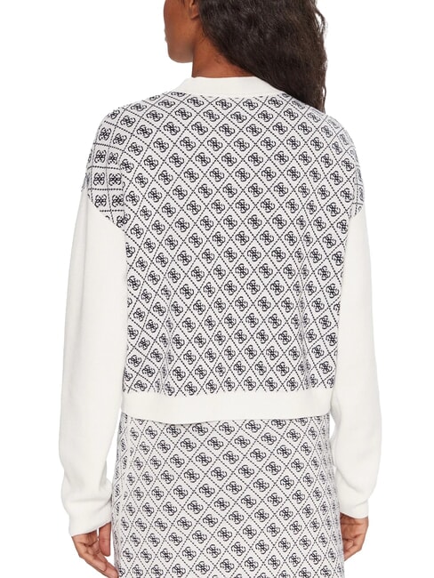 AUBREY Pulover cu croială lejeră 4g cremă și albastru - Pulovere pentru femei