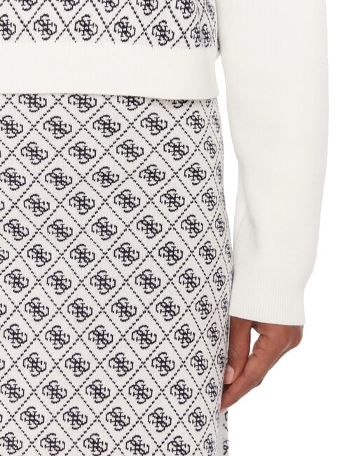 AUBREY Pulover cu croială lejeră 4g cremă și albastru - Pulovere pentru femei