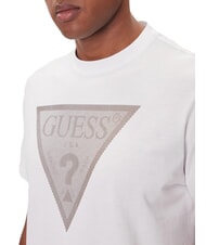 GUESS TRIANGLE LOGO Tricou cu mânecă scurtă, croială regulată alb purpuriu - tricou - 3