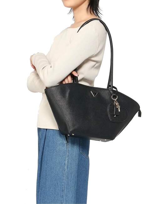 BOLENA Geantă de umăr cu pandantiv inimă BLACK - Genți femei