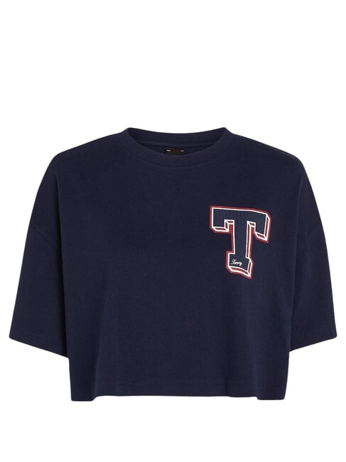 TH JEANS T Tricou de bumbac bleumarin noapte întunecată - tricou