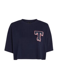TOMMY HILFIGER TH JEANS T Tricou de bumbac bleumarin noapte întunecată - tricou - 4