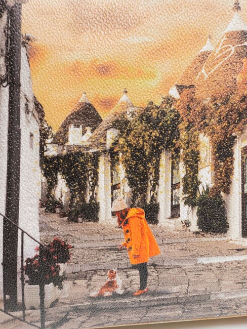 YESBAG Geantă de umăr imprimată viața în trulli - Genți femei