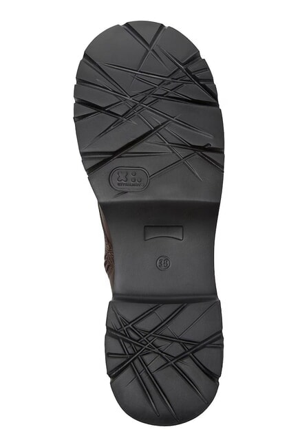 MILAH Ghete din piele pentru gleznă maro închis - Pantofi femei