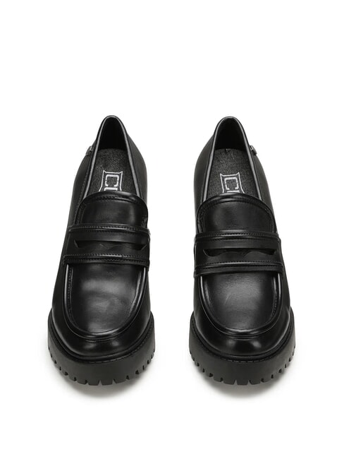 JAGGER 4107 Mocasini din piele cu toc înalt negru - Pantofi femei