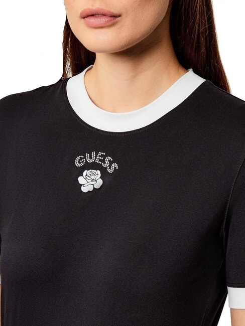 MINI ROSE Tricou slim fit cu m&acirc;necă scurtă jetbla - tricou