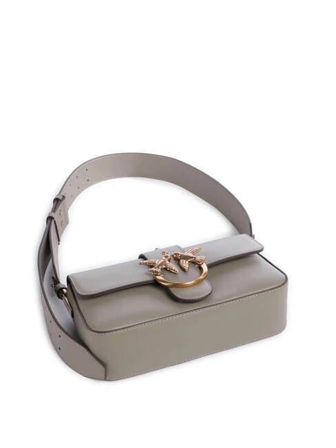 LOVE ONE SLOUCHY Geantă de umăr mini din piele nuc-aur antic - Genți femei