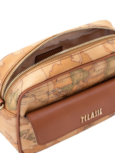 GEO CLASSIC Geantă de umăr reporter cu buzunar NATURAL - Genți femei